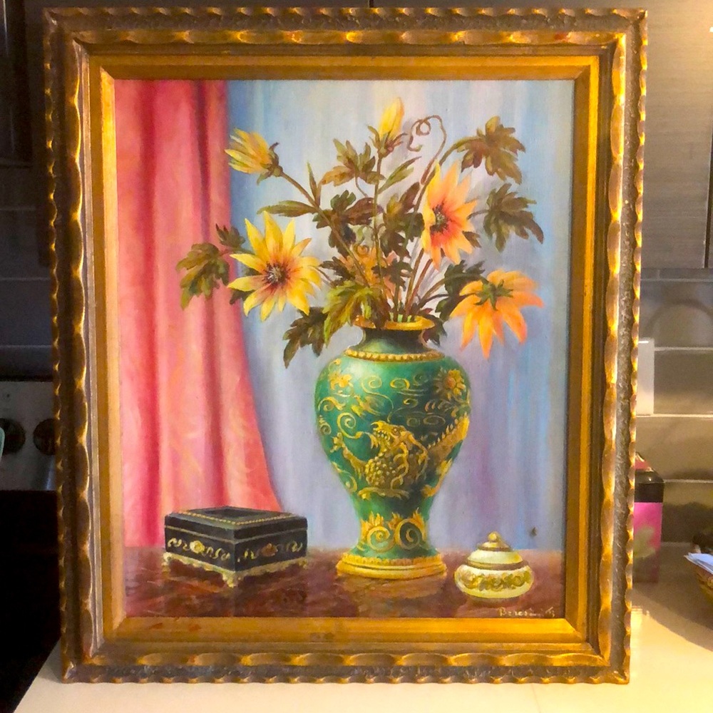 Antique floral painting